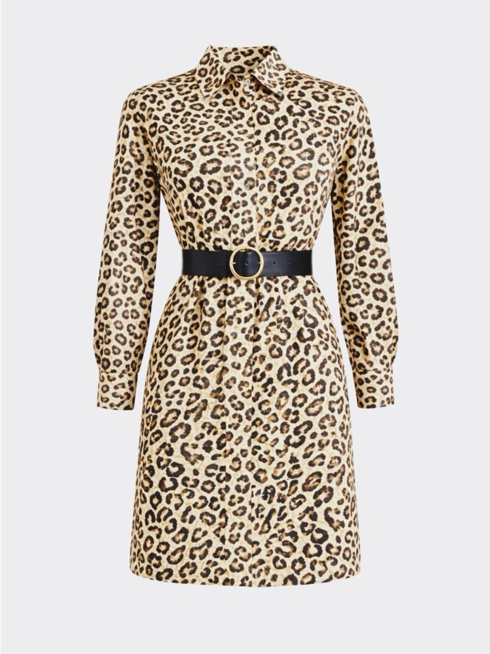 90s leopard silk dress Express long sleeve Y2K relaxed fit Small Oversized